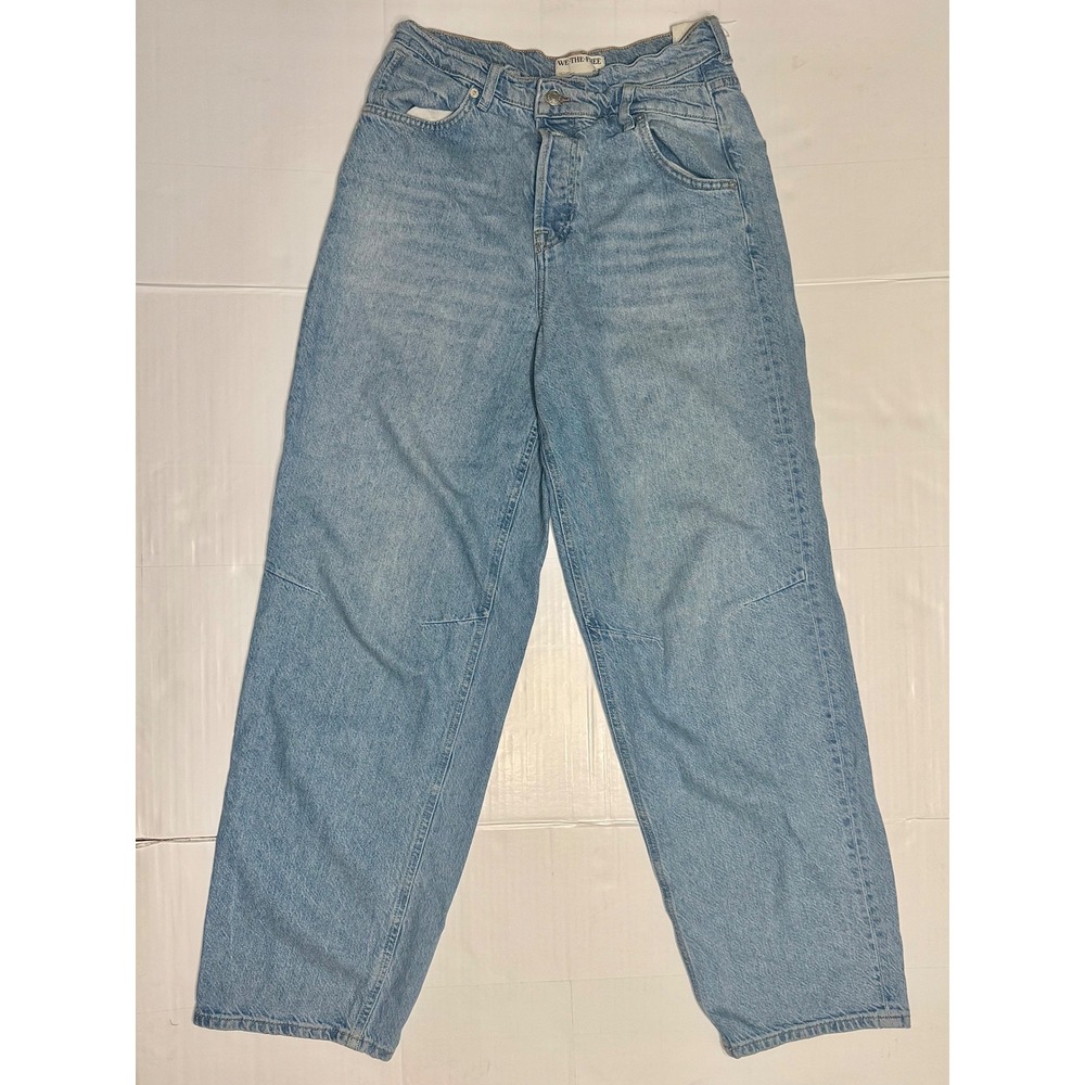 We The Free Free People Crossroads Mid Rise Straight Leg Jeans Light Wash 28
